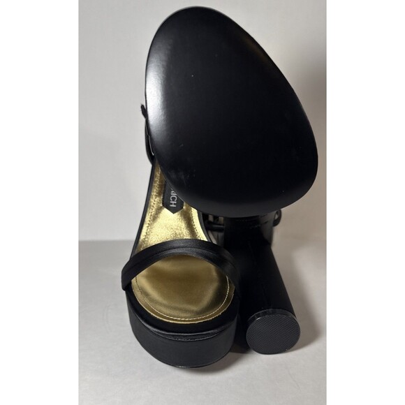 Jessica Rich Shoes Women Size 40 EU Black Clear Heel Satin Strap Platform Sandal - Picture 5 of 12